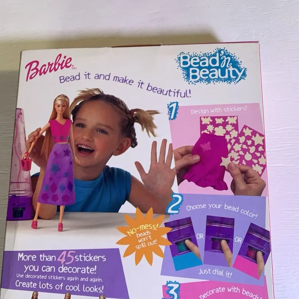 VTG Barbie Bead Beauty Doll NRFB 2001 Mattel 52745 Shaken Decorate 2 Outfits